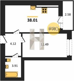 Квартира 38 м², 1-комнатная - изображение 1