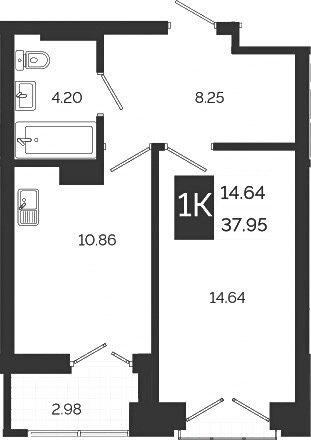 40 м², 1-комнатная квартира 5 800 000 ₽ - изображение 1