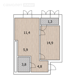 Квартира 41,9 м², 2-комнатная - изображение 1