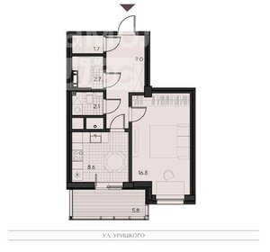 Квартира 46,7 м², 1-комнатная - изображение 1