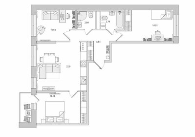 Квартира 83 м², 3-комнатная - изображение 1