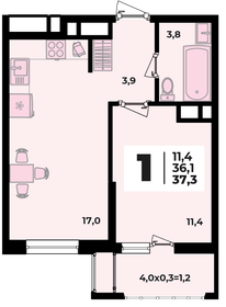 36,9 м², 1-комнатная квартира 4 600 000 ₽ - изображение 98