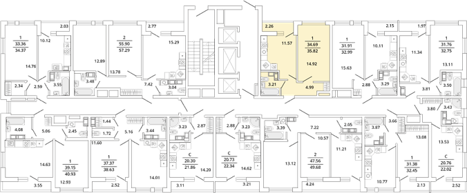 35,6 м², 1-комнатная квартира 10 480 172 ₽ - изображение 21