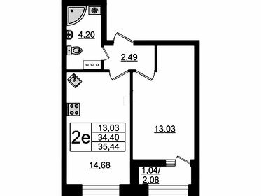 Квартира 35,4 м², 1-комнатная - изображение 1