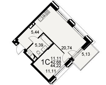 42,7 м², 2-комнатная квартира 5 800 000 ₽ - изображение 36