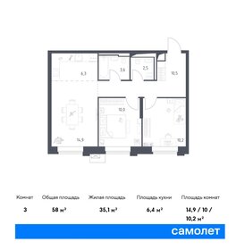 55,6 м², 2-комнатные апартаменты 22 211 682 ₽ - изображение 23