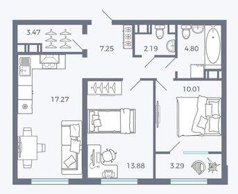 71,4 м², 2-комнатная квартира 7 959 388 ₽ - изображение 10