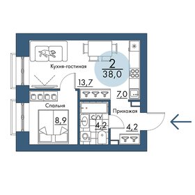 Квартира 38 м², 2-комнатная - изображение 1