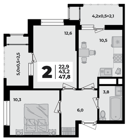 39,9 м², 2-комнатная квартира 4 800 000 ₽ - изображение 134