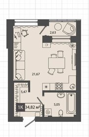 34,5 м², 1-комнатная квартира 3 300 000 ₽ - изображение 80