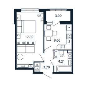 Квартира 34 м², 1-комнатная - изображение 1