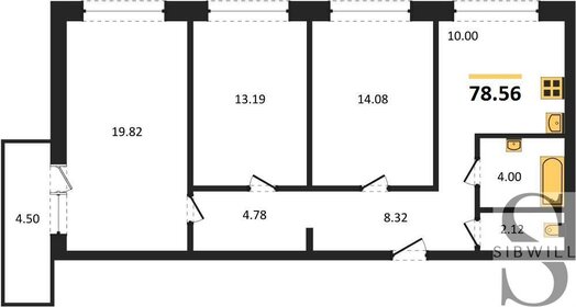 78,6 м², 3-комнатная квартира 7 028 700 ₽ - изображение 39