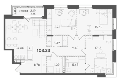 107,3 м², 4-комнатная квартира 29 175 000 ₽ - изображение 46
