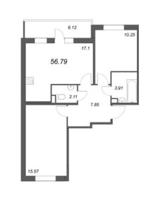 Квартира 62,9 м², 2-комнатная - изображение 1