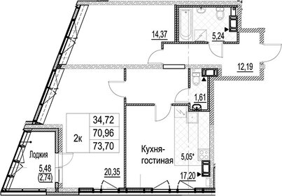 73,7 м², 2-комнатная квартира 20 800 876 ₽ - изображение 13