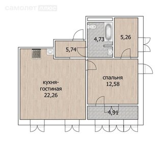 Квартира 55,4 м², 1-комнатная - изображение 3