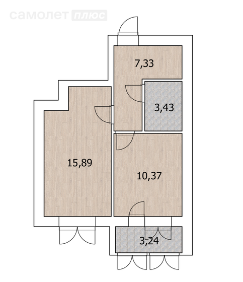 36,4 м², 1-комнатная квартира 3 500 000 ₽ - изображение 51