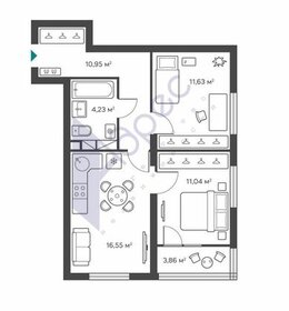 Квартира 58 м², 2-комнатная - изображение 1