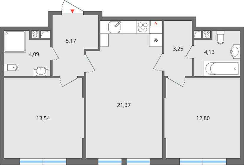64,4 м², 3-комнатная квартира 7 110 000 ₽ - изображение 1