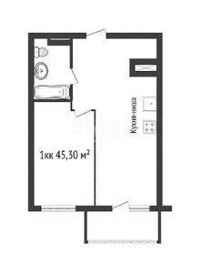 Квартира 45,3 м², 1-комнатная - изображение 1