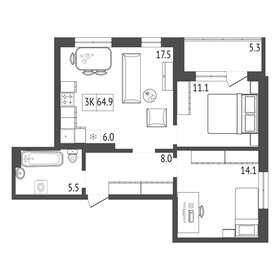 67,4 м², 3-комнатная квартира 8 000 000 ₽ - изображение 24