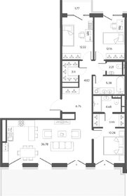 Квартира 104,1 м², 3-комнатная - изображение 1