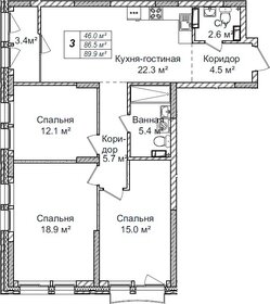 Квартира 90 м², 4-комнатная - изображение 5