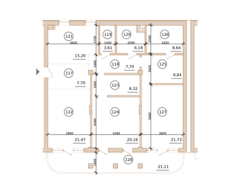 Квартира 136,9 м², 3-комнатная - изображение 1