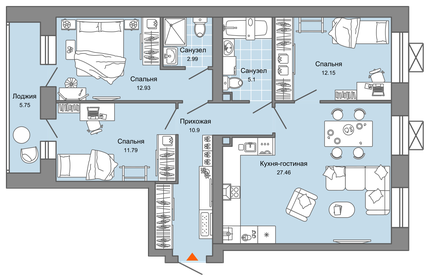 86 м², 4-комнатная квартира 8 351 700 ₽ - изображение 23