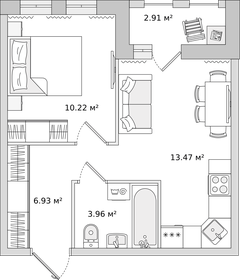 34,7 м², 1-комнатная квартира 5 700 000 ₽ - изображение 53