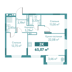 65,5 м², 2-комнатная квартира 6 900 000 ₽ - изображение 47