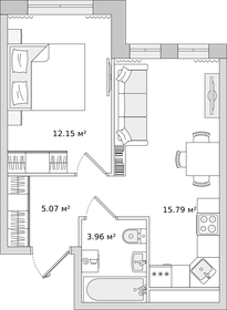 34,3 м², 1-комнатная квартира 5 391 566 ₽ - изображение 83