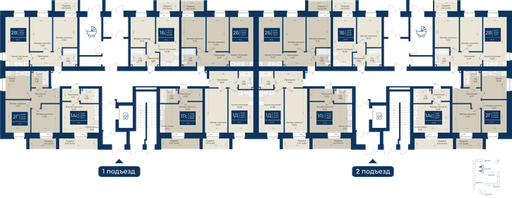 51,3 м², 2-комнатная квартира 6 361 200 ₽ - изображение 25