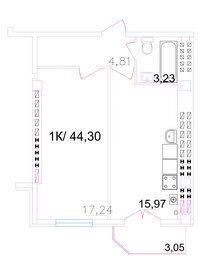 44,3 м², 1-комнатная квартира 3 313 640 ₽ - изображение 8