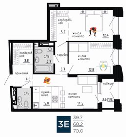 Квартира 70 м², 3-комнатная - изображение 1