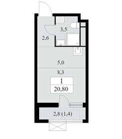 22,6 м², квартира-студия 10 014 118 ₽ - изображение 41