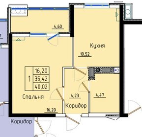 Квартира 40 м², 1-комнатная - изображение 1