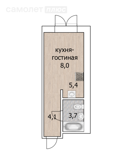 21,2 м², квартира-студия 4 350 000 ₽ - изображение 51