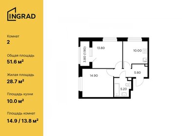 58,3 м², 2-комнатная квартира 9 700 000 ₽ - изображение 26