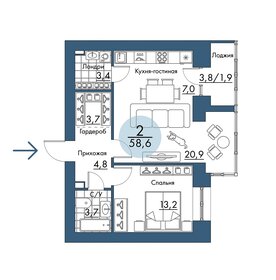 58 м², 2-комнатная квартира 8 000 000 ₽ - изображение 65