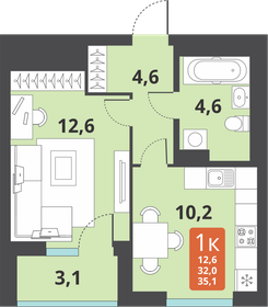 34 м², 1-комнатная квартира 6 000 000 ₽ - изображение 119