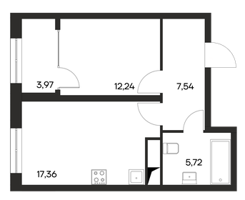 46,8 м², 1-комнатная квартира 6 556 200 ₽ - изображение 15