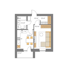 38,6 м², 1-комнатная квартира 3 819 800 ₽ - изображение 66