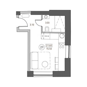 Квартира 21,6 м², 1-комнатная - изображение 1