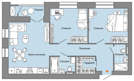 70 м², 3-комнатная квартира 7 242 126 ₽ - изображение 1