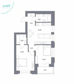 Квартира 62,4 м², 2-комнатная - изображение 1