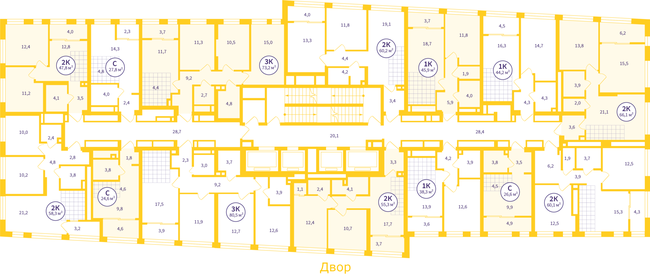 58,3 м², 2-комнатная квартира 8 350 000 ₽ - изображение 18