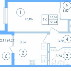 Квартира 38,4 м², 1-комнатная - изображение 2