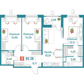 82,3 м², 3-комнатная квартира 15 937 636 ₽ - изображение 8