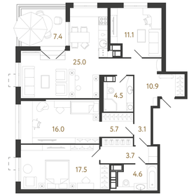 Квартира 102,1 м², 3-комнатная - изображение 1